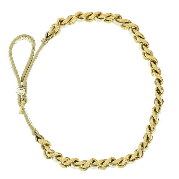 Miu Miu Accessories - Damaged/ Store Return Miu Miu Beige Leather Aged Distressed Gold Chain Belt